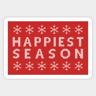 Happiest Season Ugly Sweater (White Text) Magnet